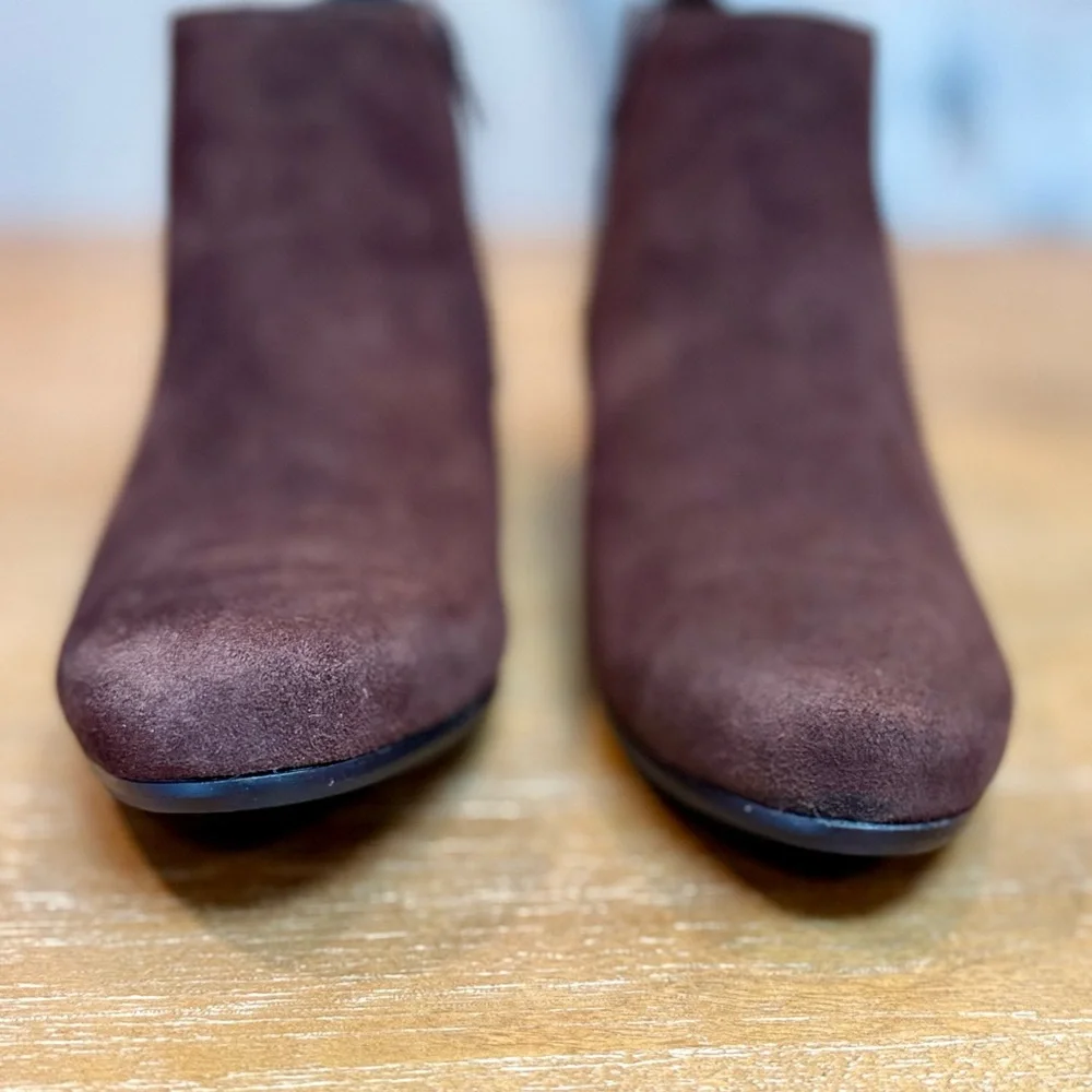 Munro Women’s Lexi Brown Suede/Croco Bootie Comfort Water Resistant Sz 7.5‎